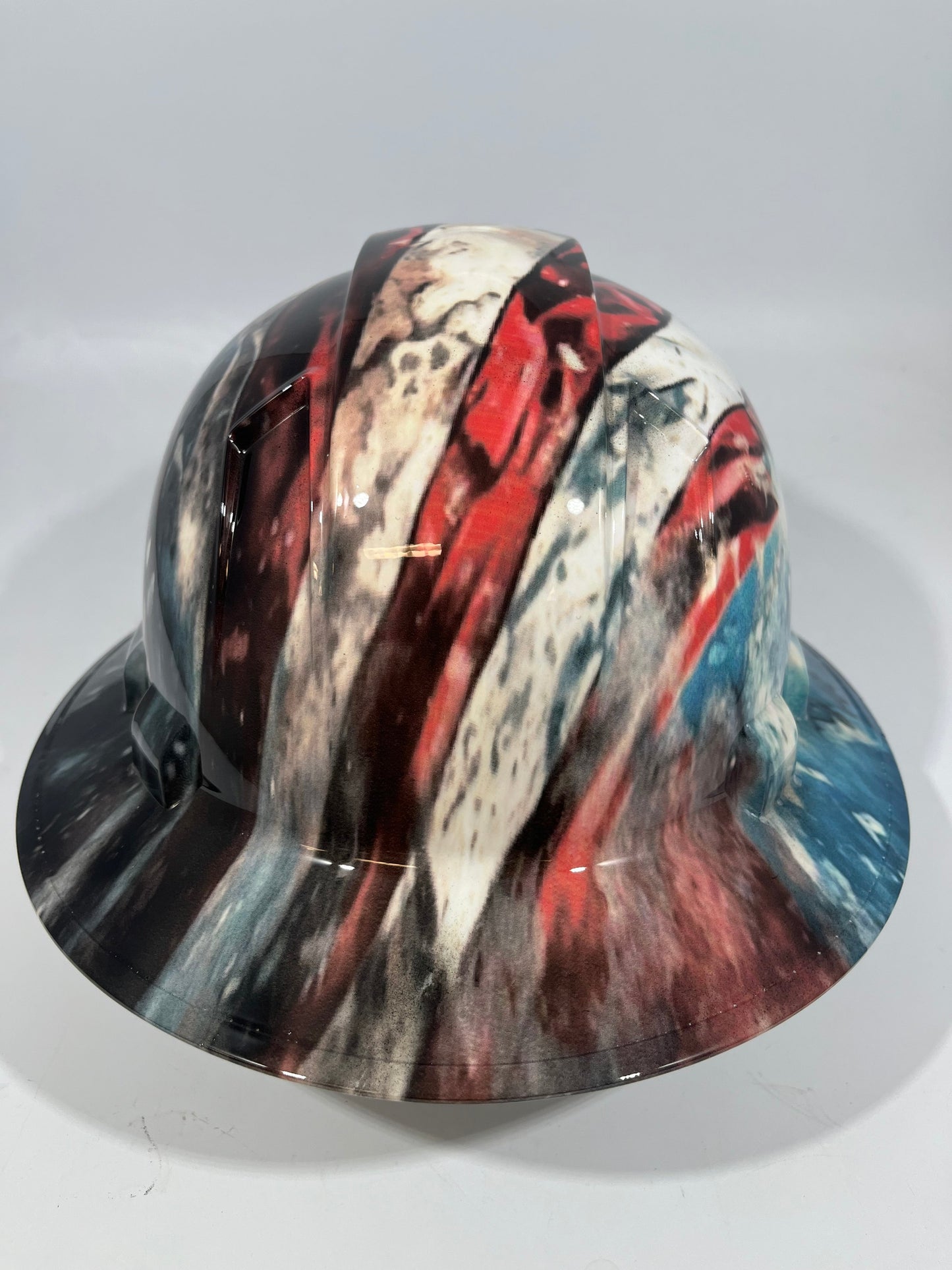Full Brim Hard Hat Hydro Dipped SICK AMERICAN GRUNGE FLAG