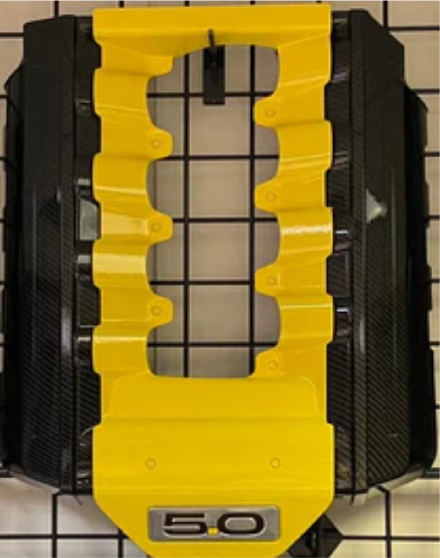 Custom Hydro Dipped Carbon Fiber Blaze Yellow 2015+ Mustang Engine Cover