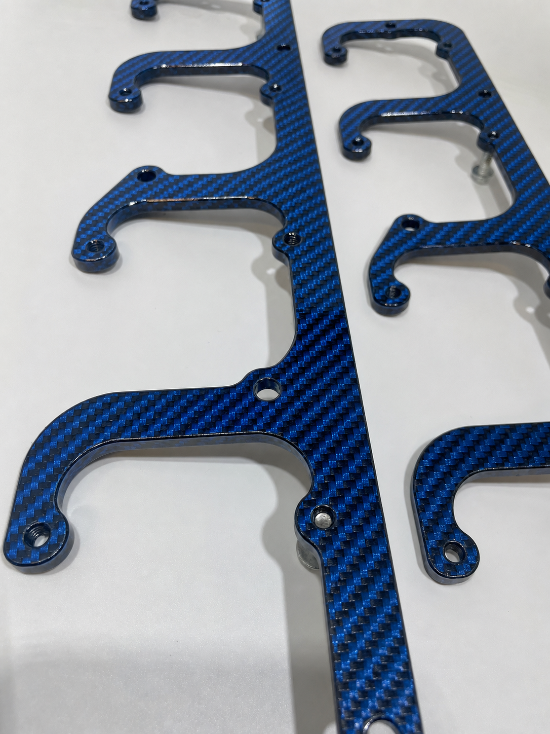 Custom Blue Carbon Fiber Hydro Dipped LS Coil Brackets Fit LSX Swap Truck 5.3L LS1 LS3 LS2 LO4 LO9 LS6 L92 L99 L33 LR4