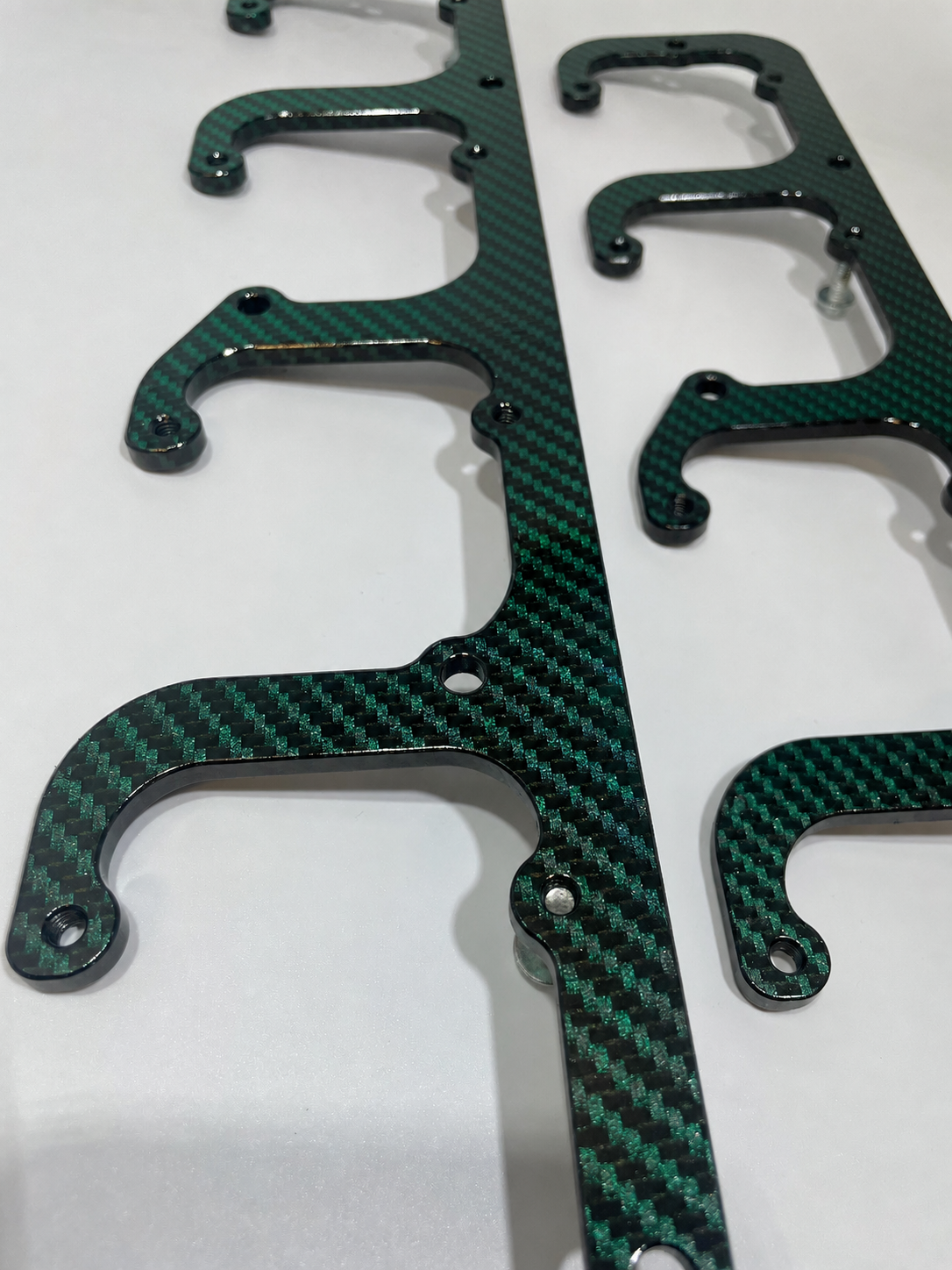Custom Green Carbon Fiber Hydro Dipped LS Coil Brackets Fit LSX Swap Truck 5.3L LS1 LS3 LS2 LO4 LO9 LS6 L92 L99 L33 LR4