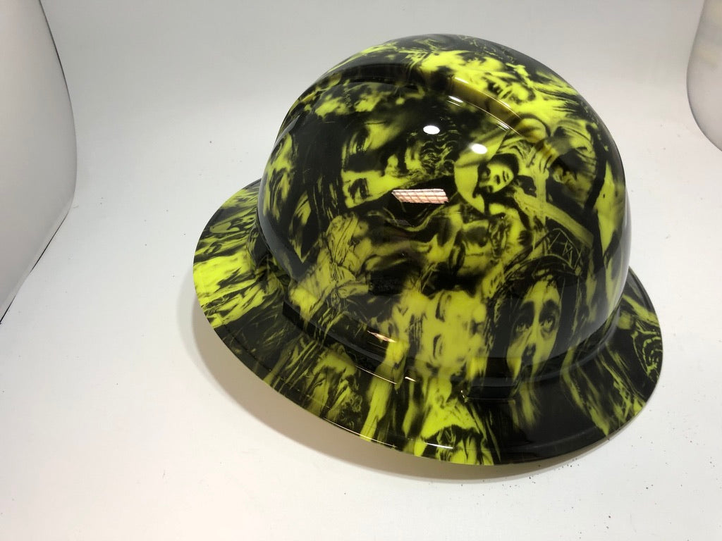 Full Brim Hard Hat Hydro Dipped Safety Green JESUS