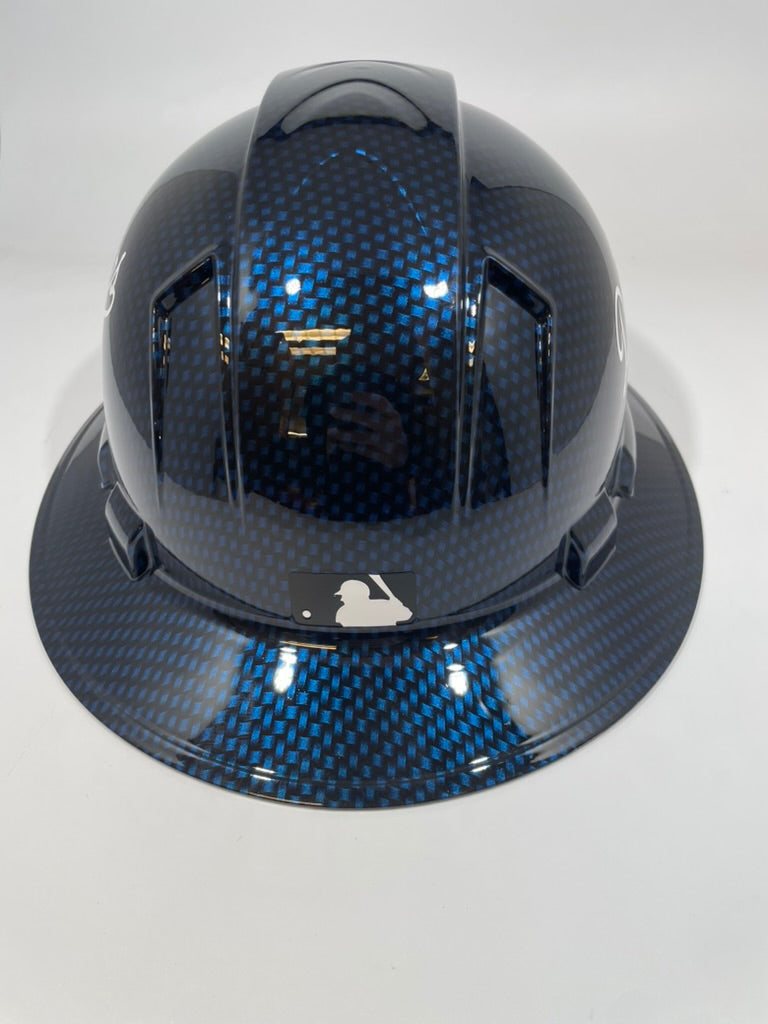 Full Brim Hard Hat Hydro Dipped Candy Blue Carbon LA Dodgers