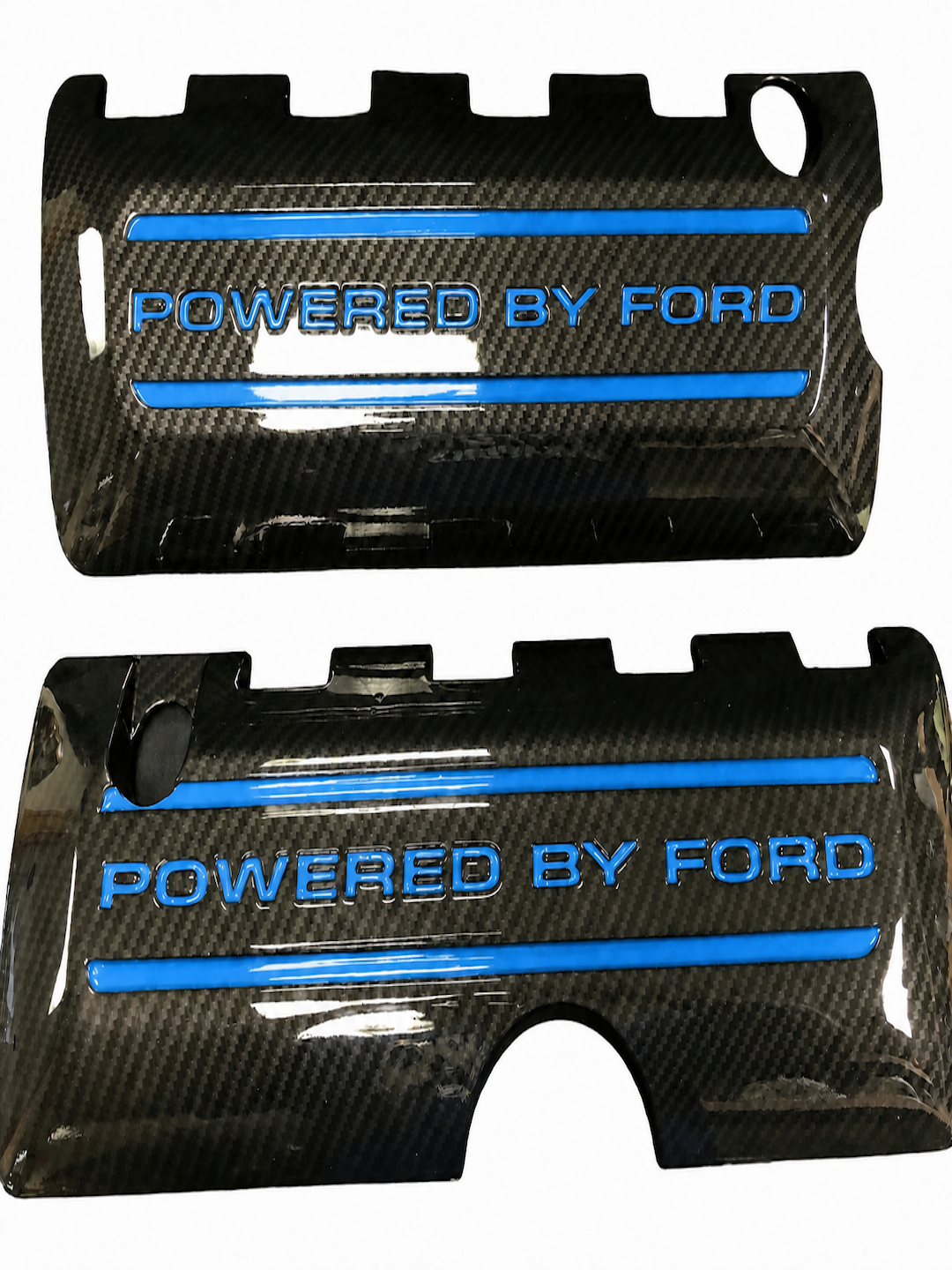 Custom Hydro Dipped Carbon Fiber 2011+ Mustang Powered By Ford Grabber Blue Coil Covers