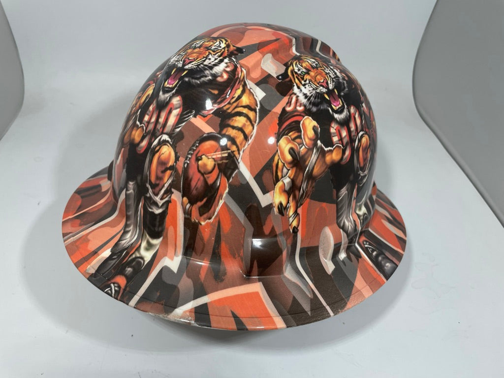 Full Brim Hard Hat Custom Hydro Dipped Bengals Fathead