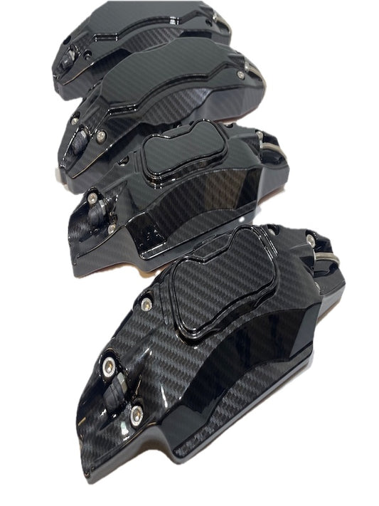 Custom Carbon Fiber Hydro Dipped Tesla Brake Caliper Covers 2017–2024 Tesla Model Y