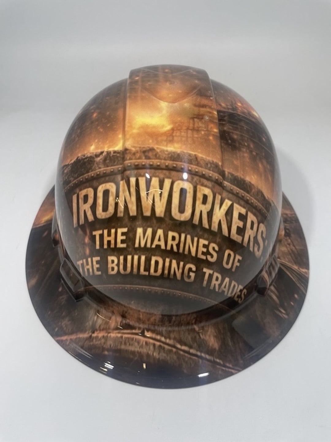 Full Brim Hard Hat Hydro Dipped Iron Workers Marines