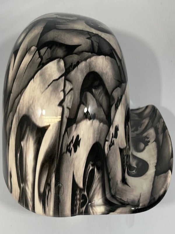 Baseball Cap Style Motorcycle Helmet Ace of Skulls