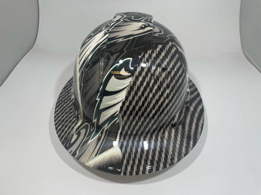 Full Brim Hard Hat Hydro Dipped Philadelphia Eagles Carbon Fiber