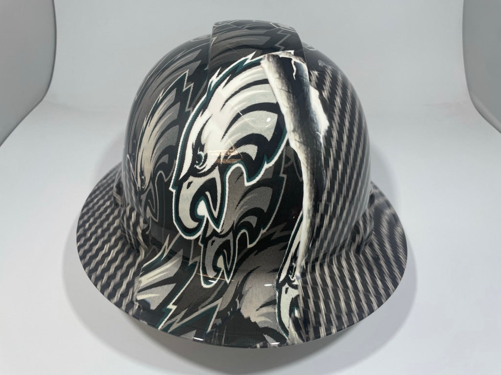 Full Brim Hard Hat Hydro Dipped Philadelphia Eagles Carbon Fiber