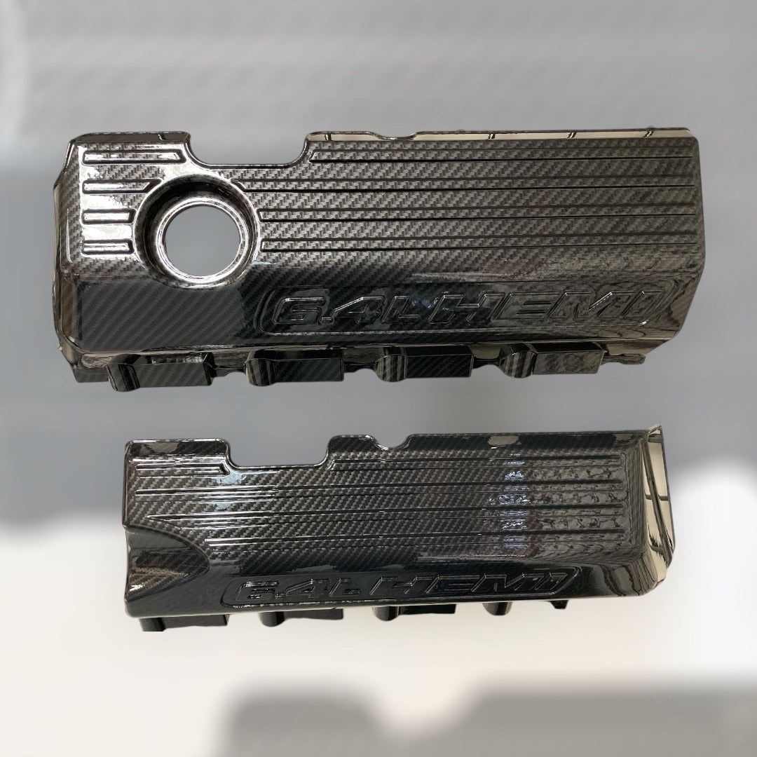 Custom Hydro Dipped Carbon Fiber Coil Covers 6.4L HEMI Charger/Challenger 2015+ Chrysler 2011+