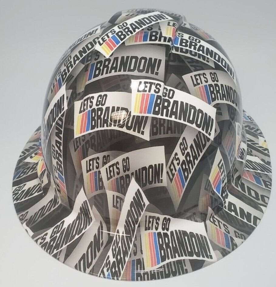 Full Brim Hard Hat Hydro Dipped FJB Lets go Brandon!