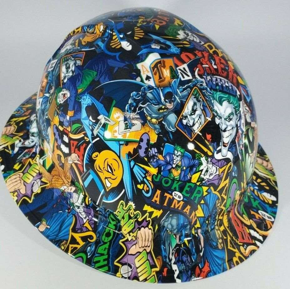 Full Brim Hard Hat Hydro Dipped BATMAN VS JOKER