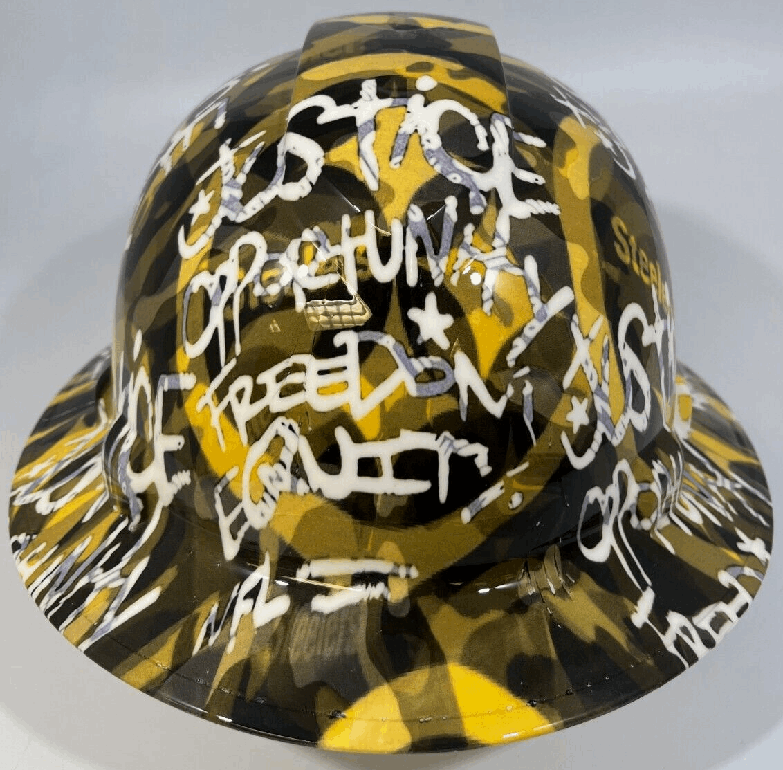 Full Brim Hard Hat Custom Hydro Dipped PITTSBURG STEELERS INSPIRE CHANGE