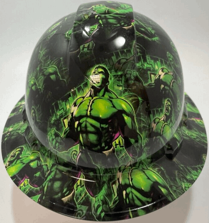 Full Brim Hard Hat Hydro Dipped INCREDIBLE HULK