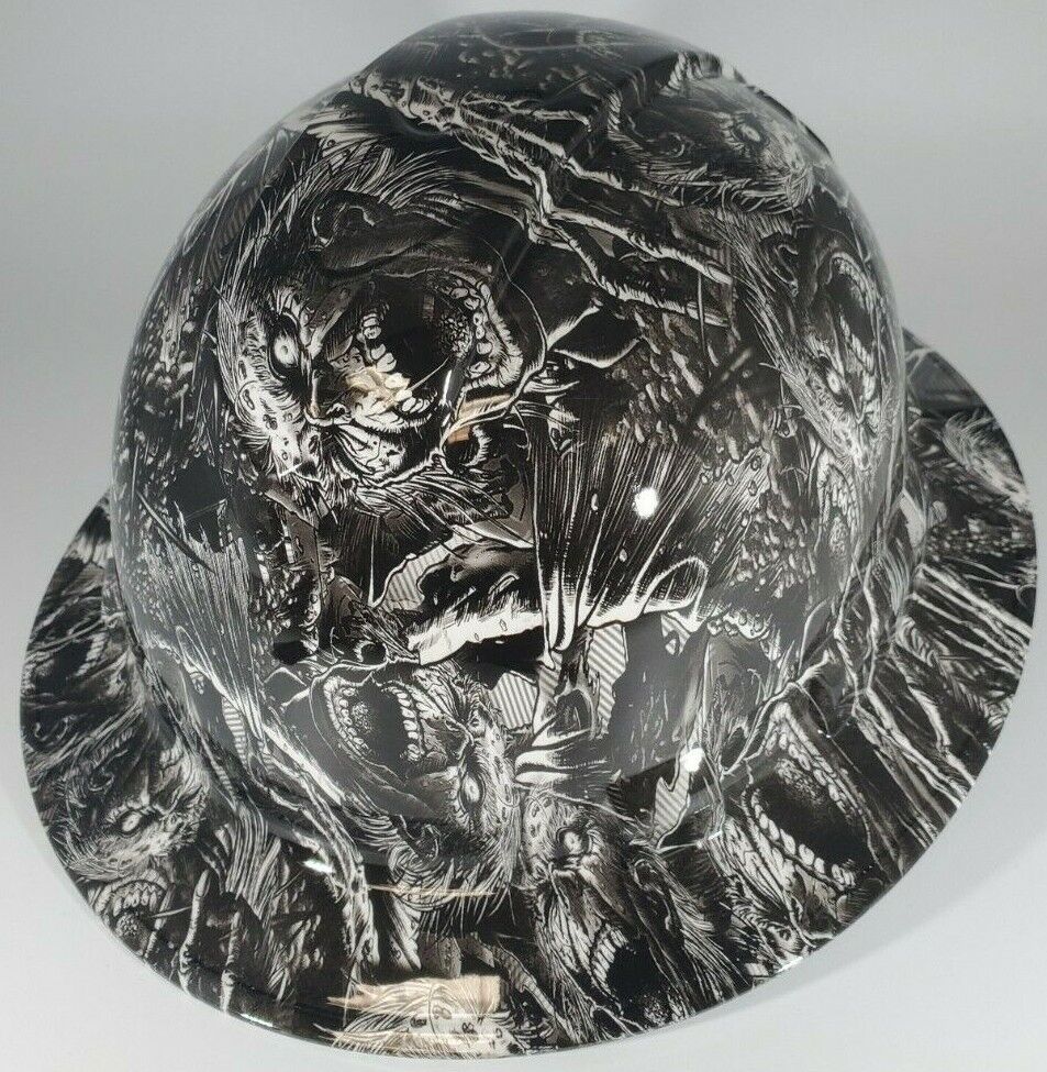 Full Brim Hard Hat Hydro Dipped ZOMBIE GRAVE CREEPER