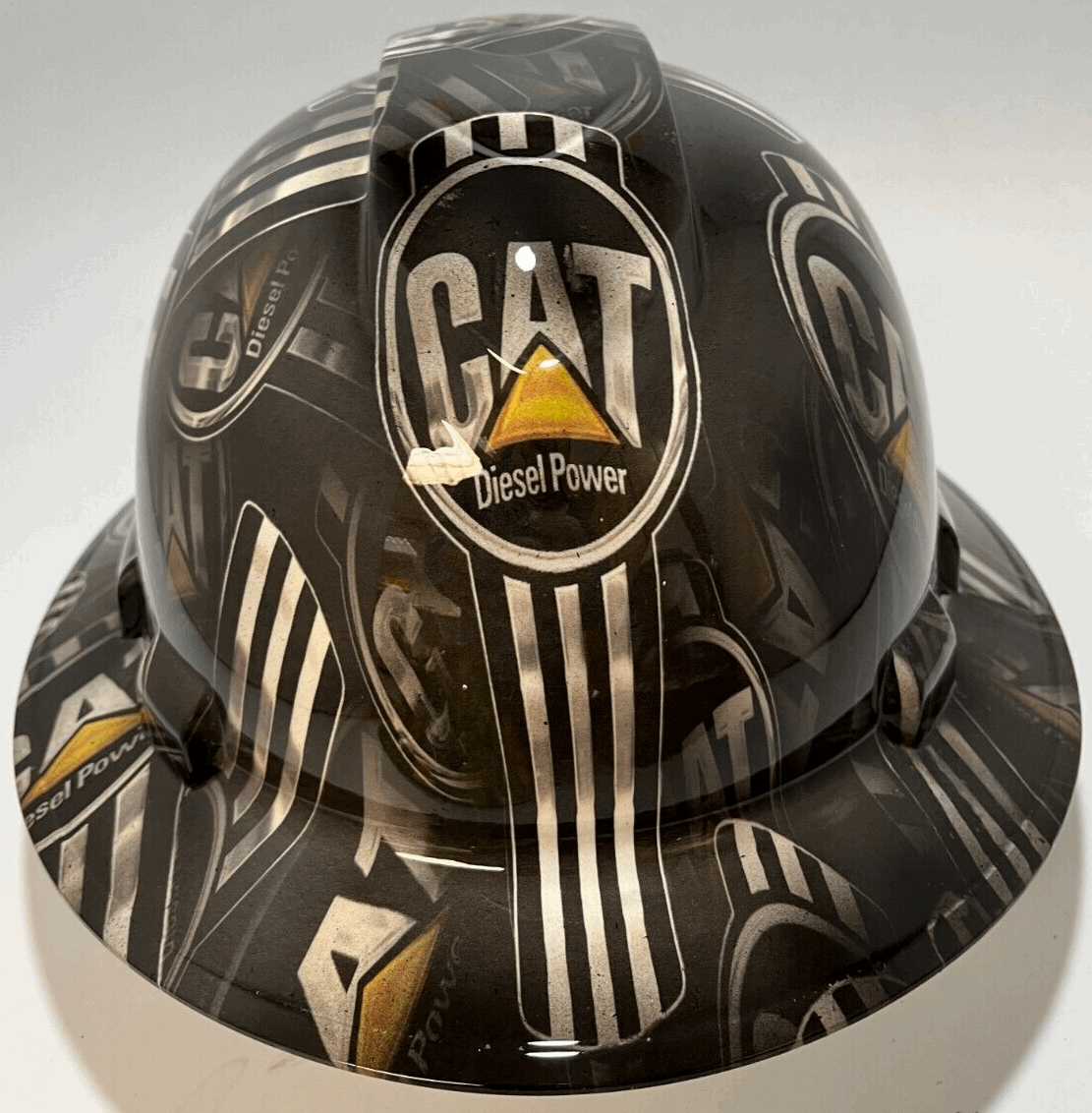 Full Brim Hard Hat Hydro Dipped CAT DIESEL POWER