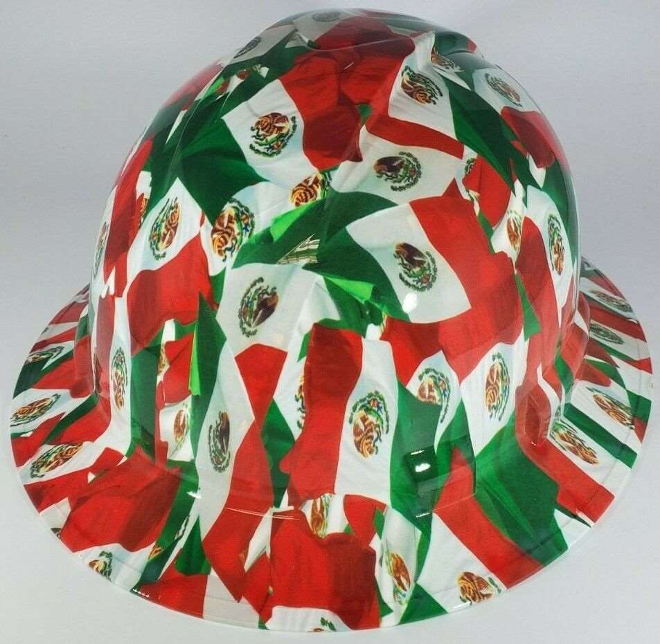 Full Brim Hard Hat Hydro Dipped Mexico Flags
