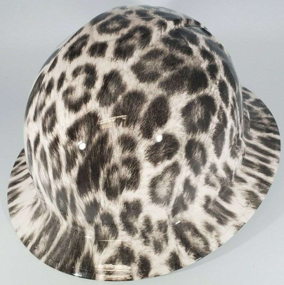 Full Brim Hard Hat Hydro Dipped LEOPARD FUR