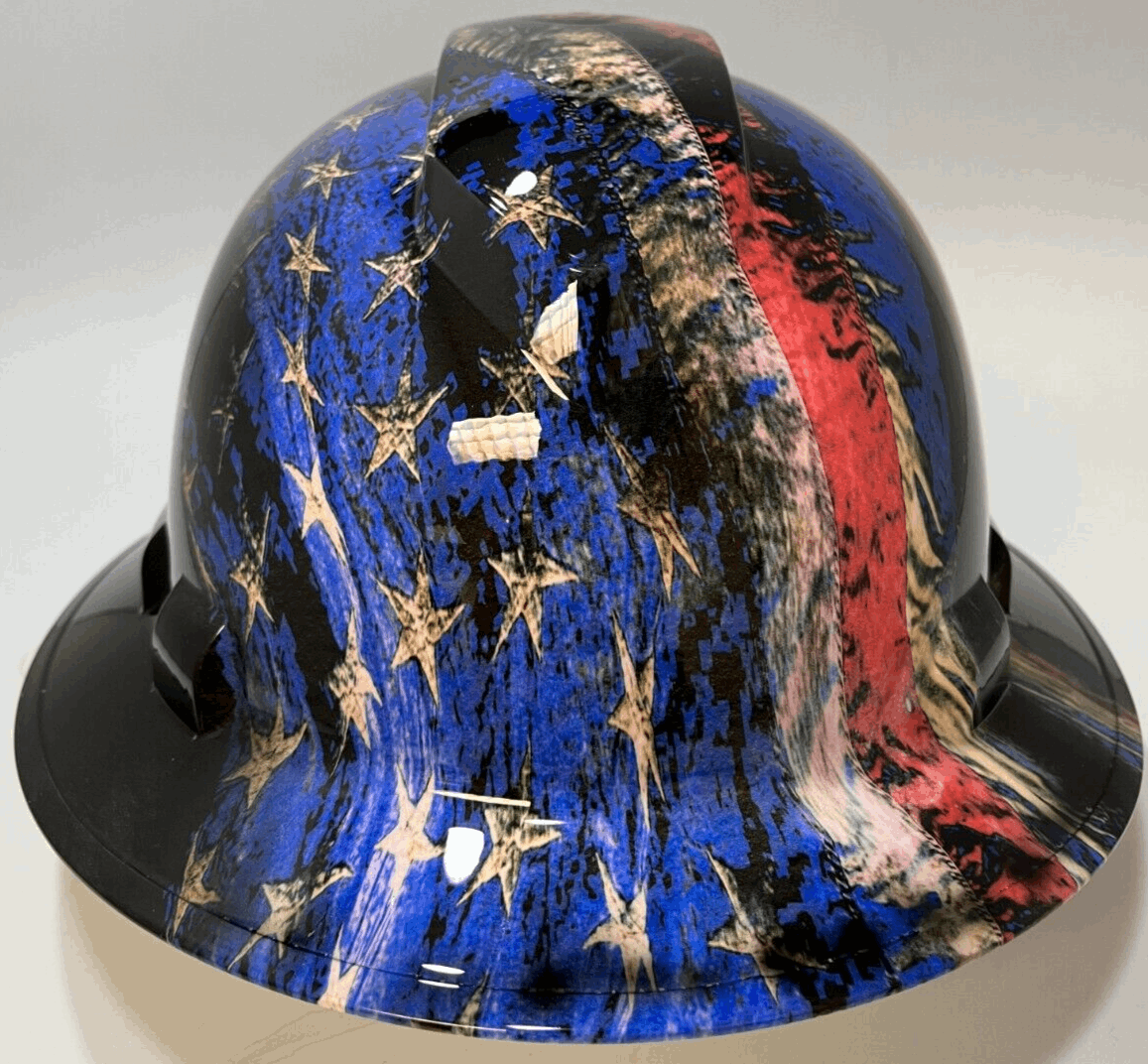 Full Brim Hard Hat Hydro Dipped New AGE GRUNGE USA FLAG
