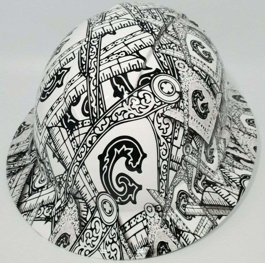 Full Brim Hard Hat Hydro Dipped FREE MASON