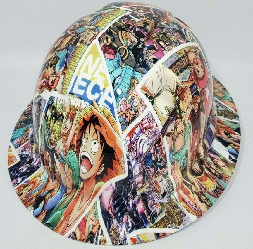 Full Brim Hard Hat Hydro Dipped ANIME STICKER BOMB