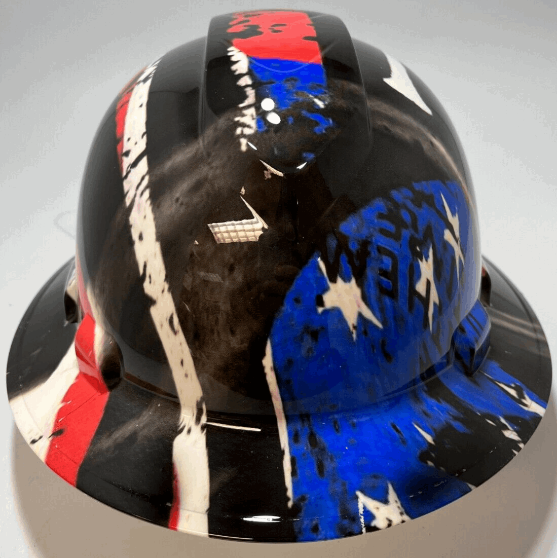 Full Brim Hard Hat Hydro Dipped BASEBALL AMERICAN FLAG MLB