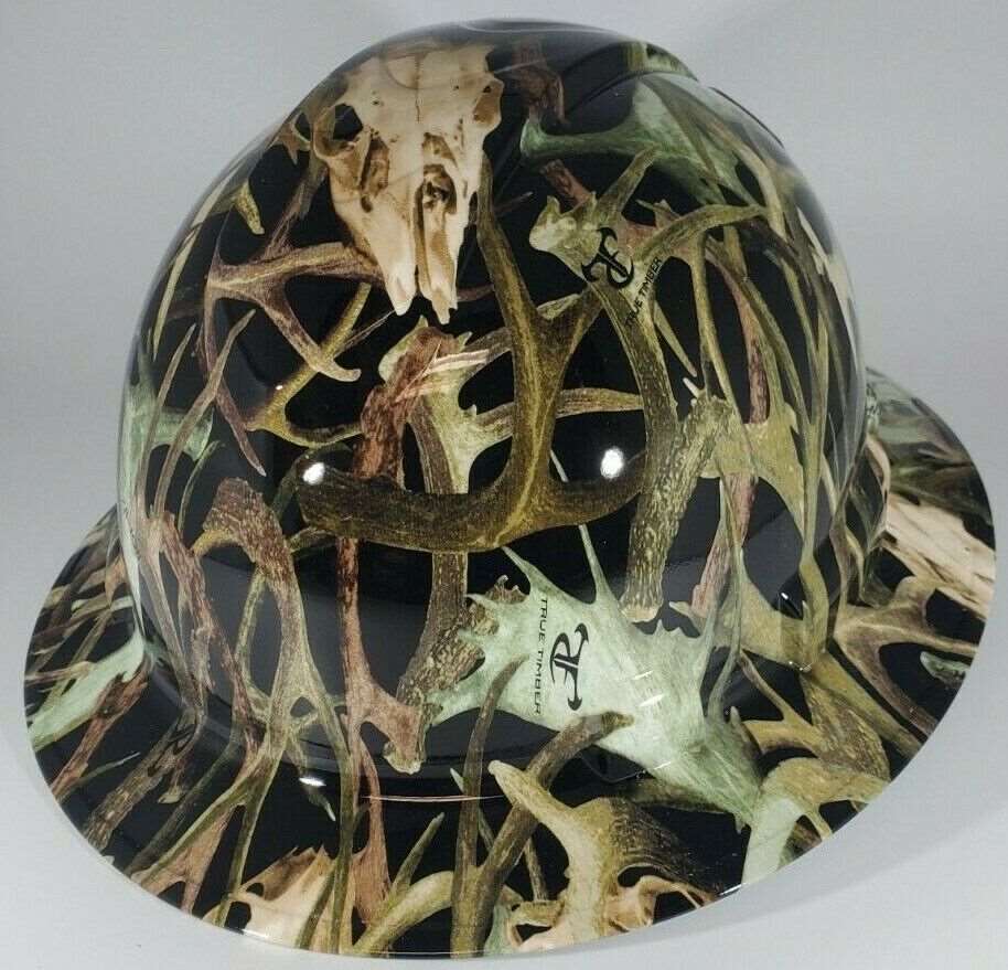 Full Brim Hard Hat Hydro Dipped HORNS CAMO