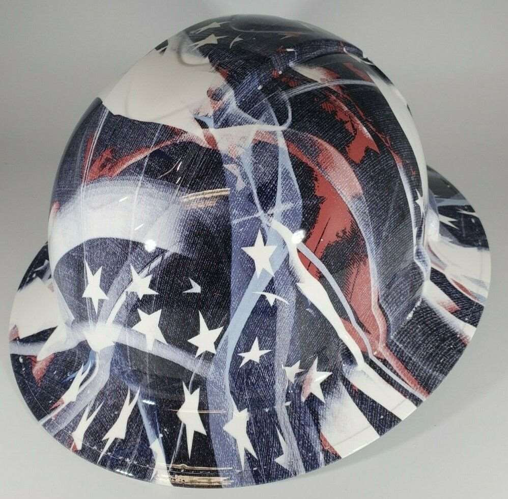 Full Brim Hard Hat Hydro Dipped FADED GLORY AMERICAN FLAG