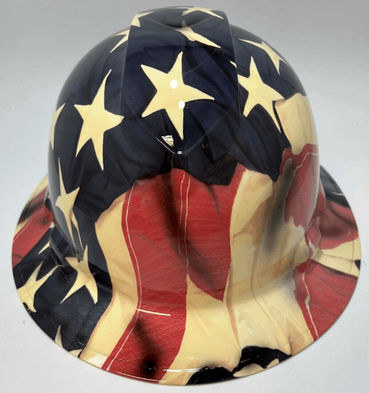 Full Brim Hard Hat Hydro Dipped USA GRUNGE FLAG