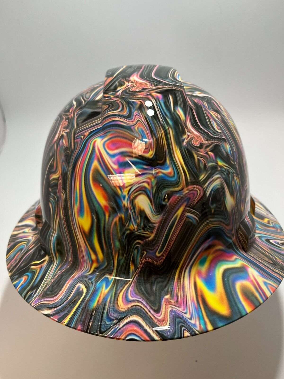 Full Brim Hard Hat Hydro Dipped Metallic Swirl