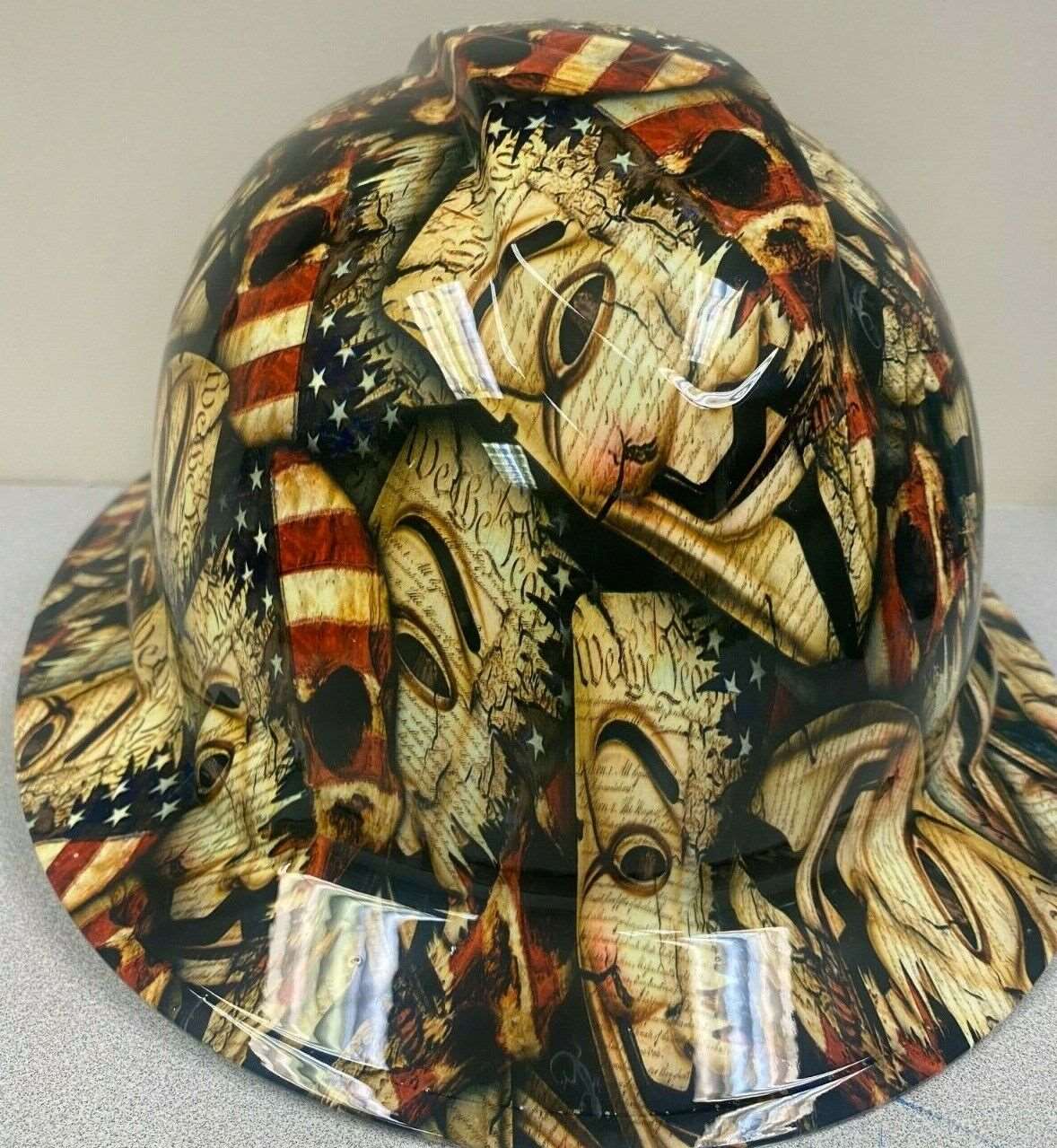 Full Brim Hard Hat Hydro Dipped NATION DIVIDED