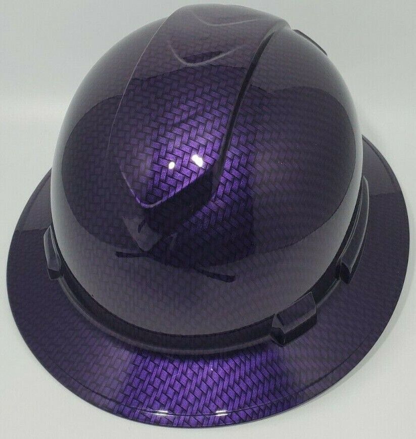Full Brim Hard Hat Hydro Dipped PURPLE CANDY CARBON FIBER