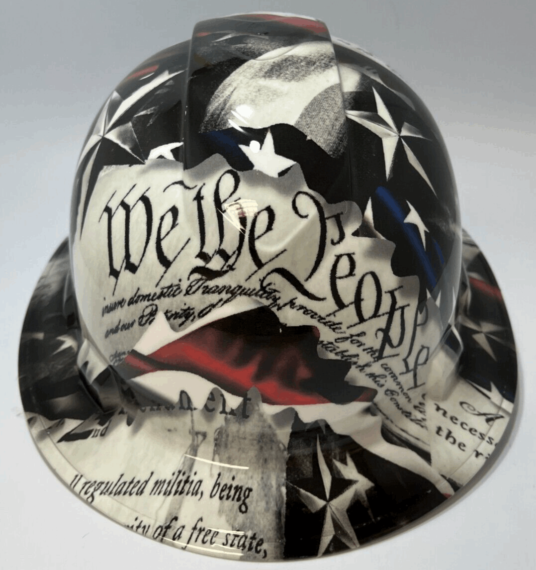Full Brim Hard Hat Hydro Dipped WE THE PEOPLE LOUD AND PROUD