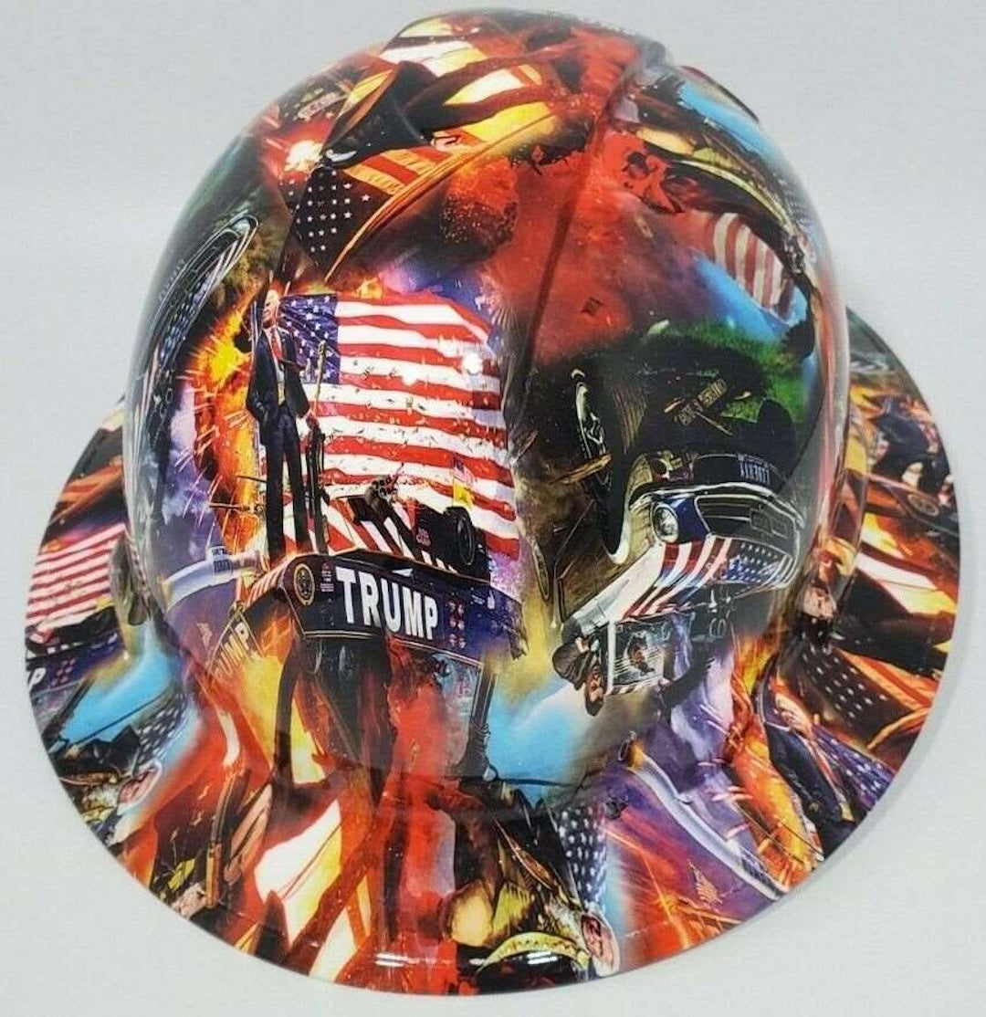 Full Brim Hard Hat Hydro Dipped TRUMP MAKE AMERICA GREAT AGAIN