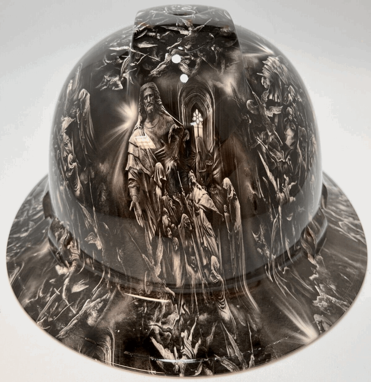 Full Brim Hard Hat Hydro Dipped JESUS CHRISTO