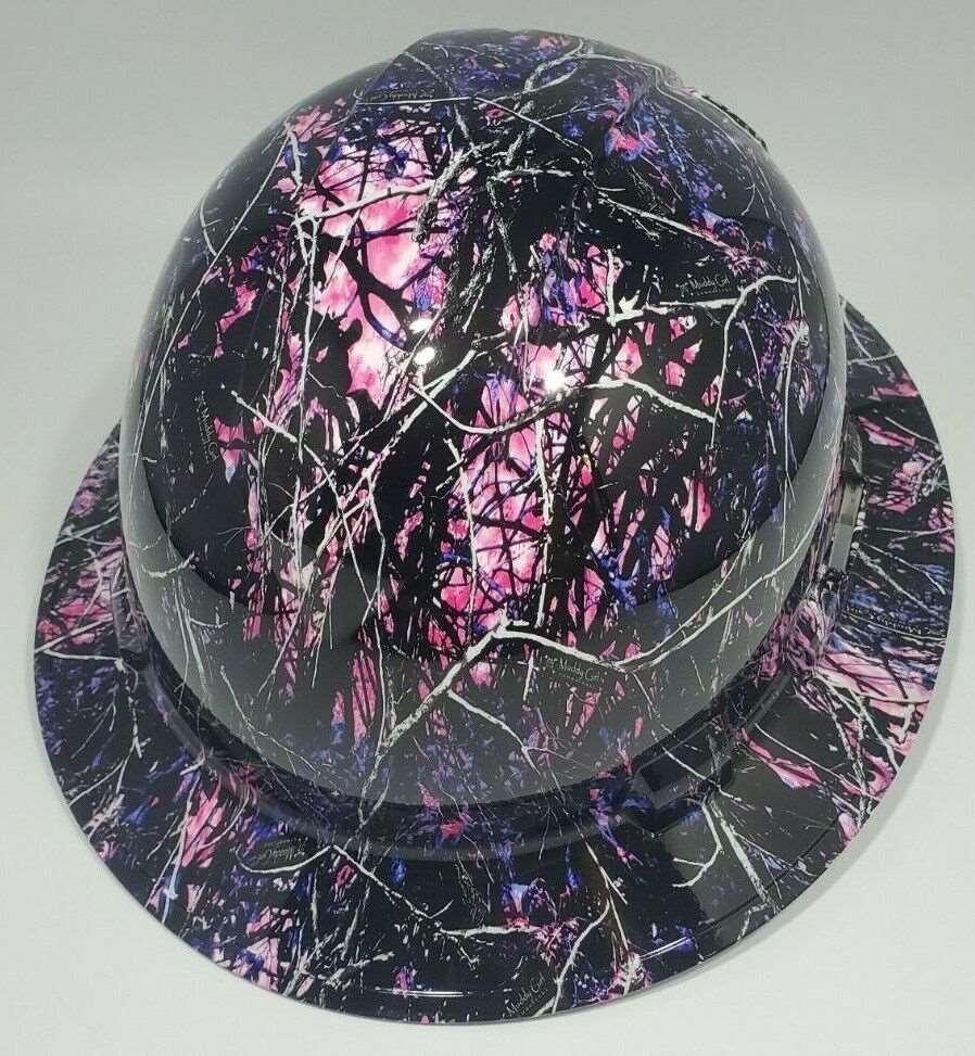 Full Brim Hard Hat Hydro Dipped MUDDY GIRL CAMO PURPLE