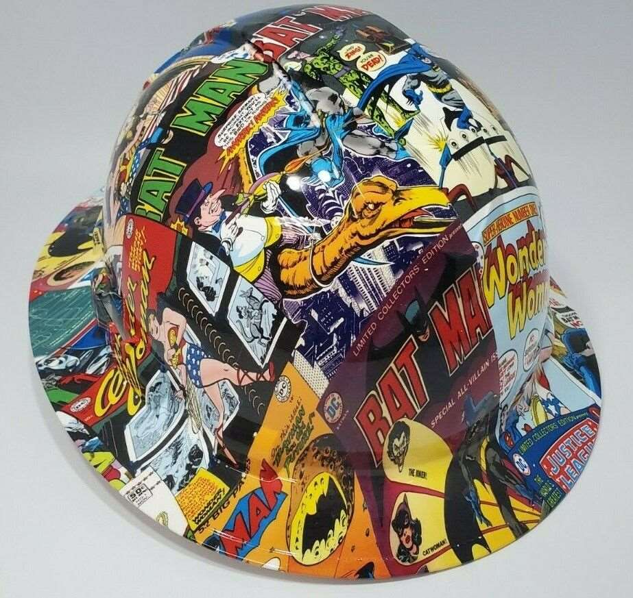 Full Brim Hard Hat Hydro Dipped BATMAN COMICS