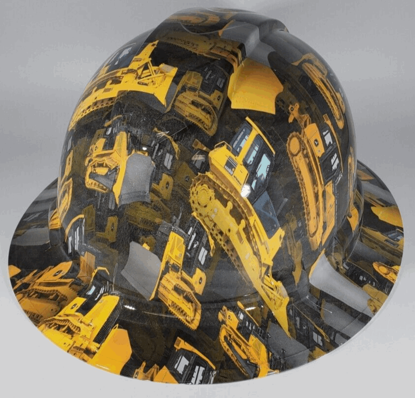 Full Brim Hard Hat Hydro Dipped Dozers