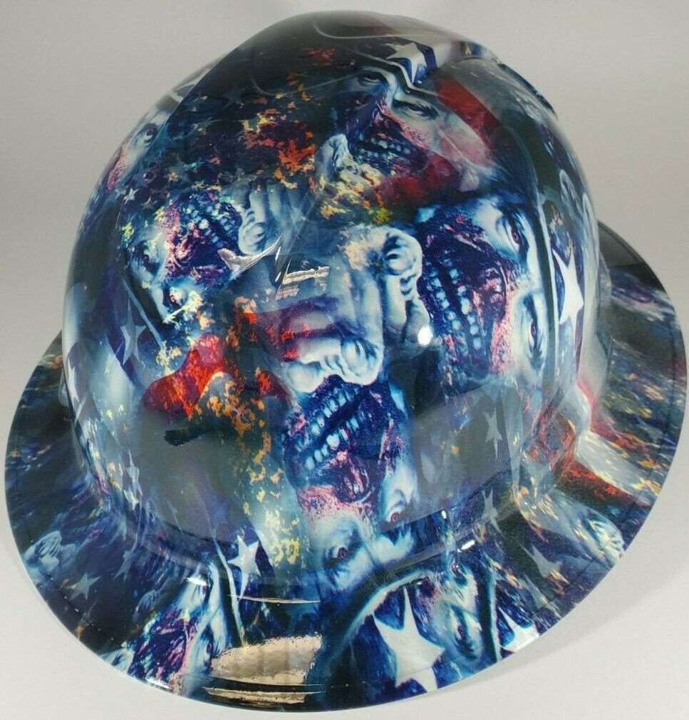 Full Brim Hard Hat Hydro Dipped UNCLE SAM