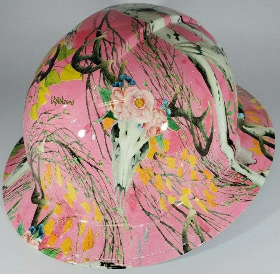 Full Brim Hard Hat Hydro Dipped PINK TIMBER CAMO