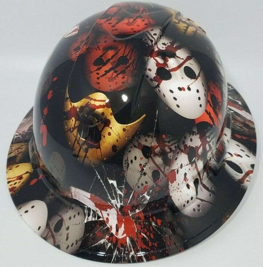 Full Brim Hard Hat Hydro Dipped BLOODY MASSACRE 2