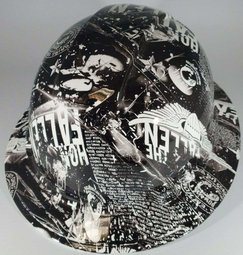 Full Brim Hard Hat Hydro Dipped POW HONOR THE FALLEN