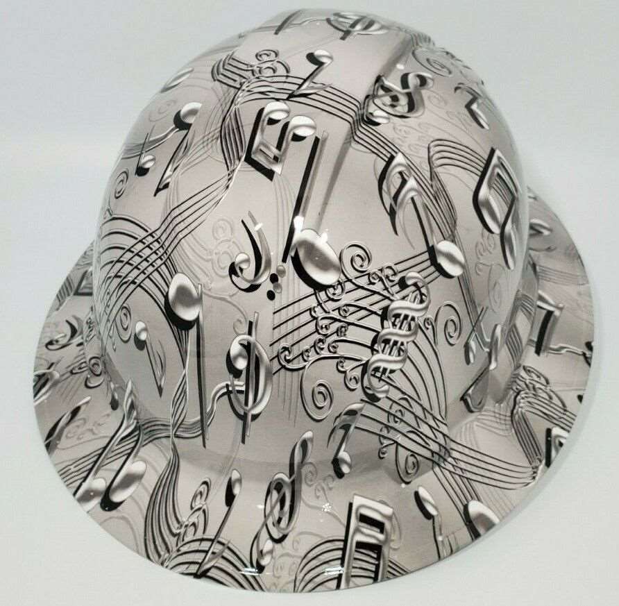Full Brim Hard Hat Hydro Dipped MUSIC NOTES