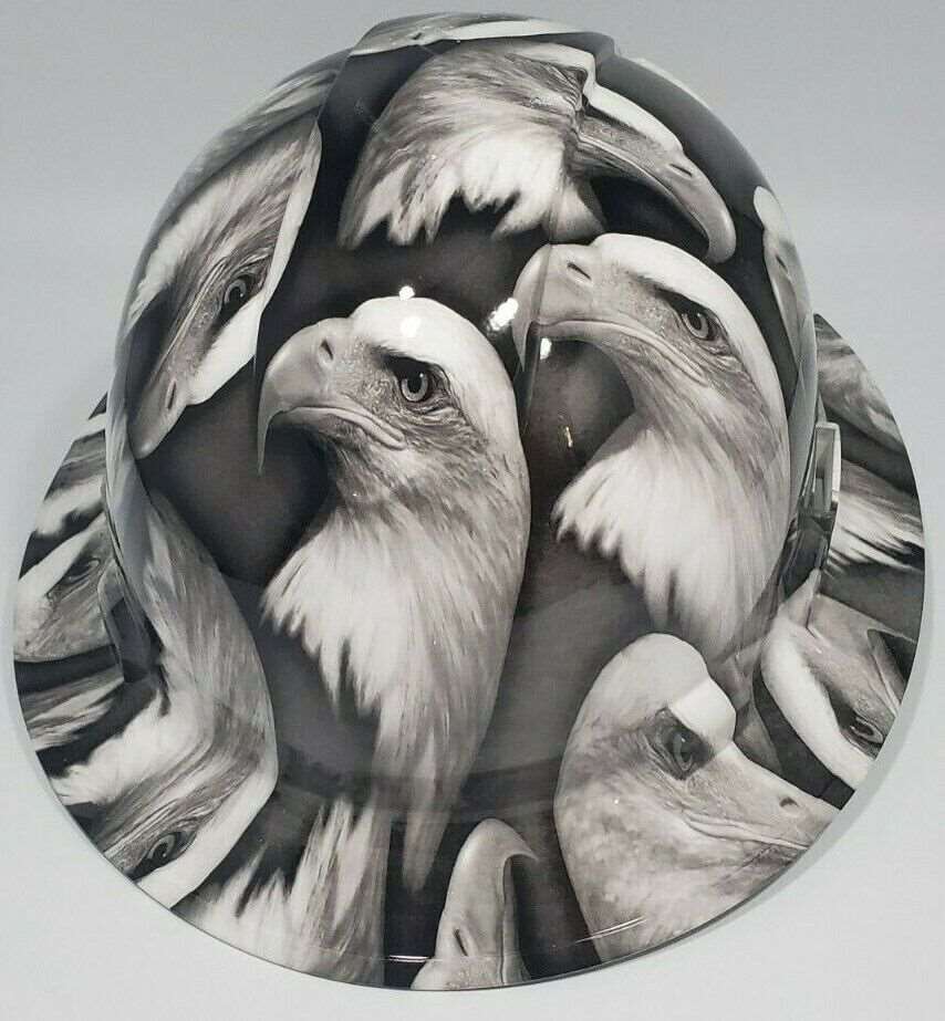 Full Brim Hard Hat Hydro Dipped BALD EAGLES