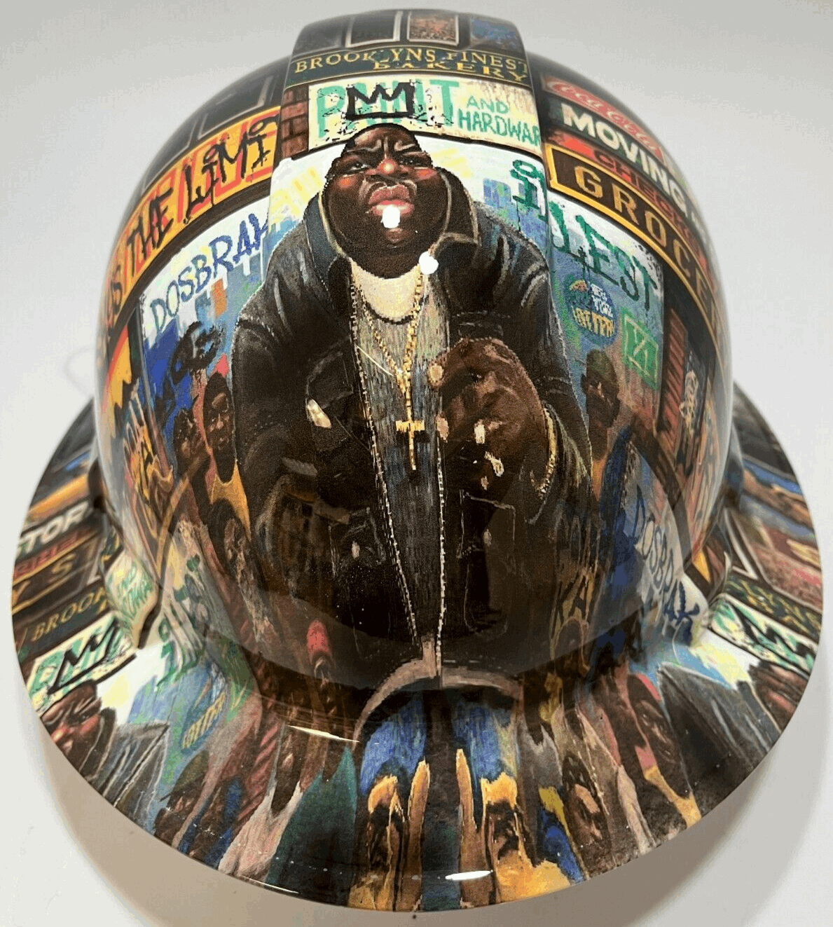 Full Brim Hard Hat Hydro Dipped NOTORIOUS BIG. Biggie
