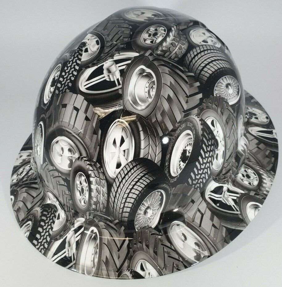 Full Brim Hard Hat Hydro Dipped TIRES
