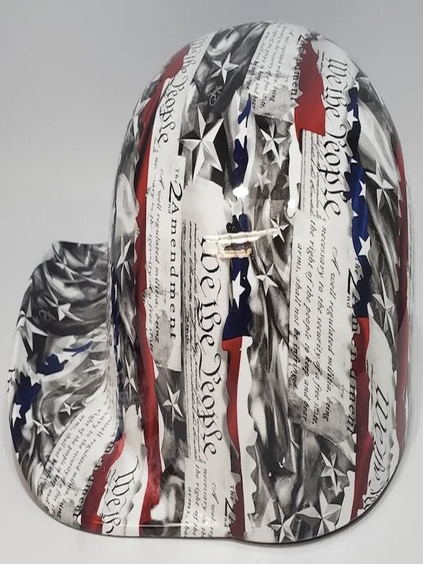Baseball Cap Style Motorcycle Helmet WE THE PEOPLE SECOND AMENDMENT