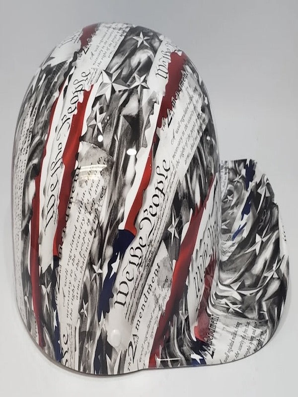 Baseball Cap Style Motorcycle Helmet WE THE PEOPLE SECOND AMENDMENT