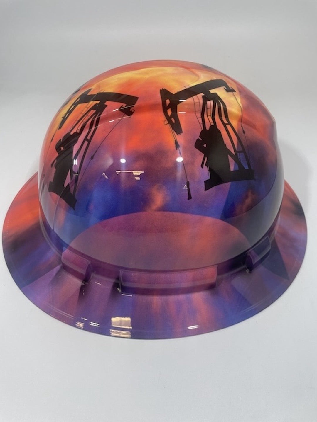 Full Brim Hard Hat Hydro Dipped Texas Flag Oil Rigs