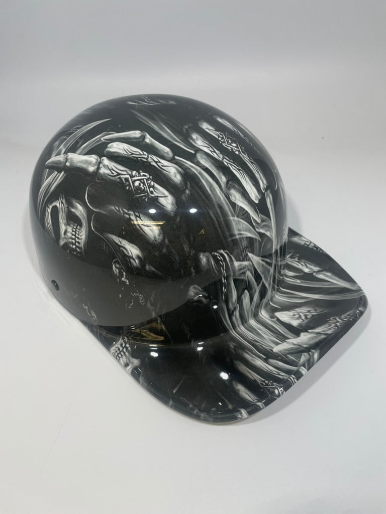 Baseball Cap Style Motorcycle Helmet F U Reaper